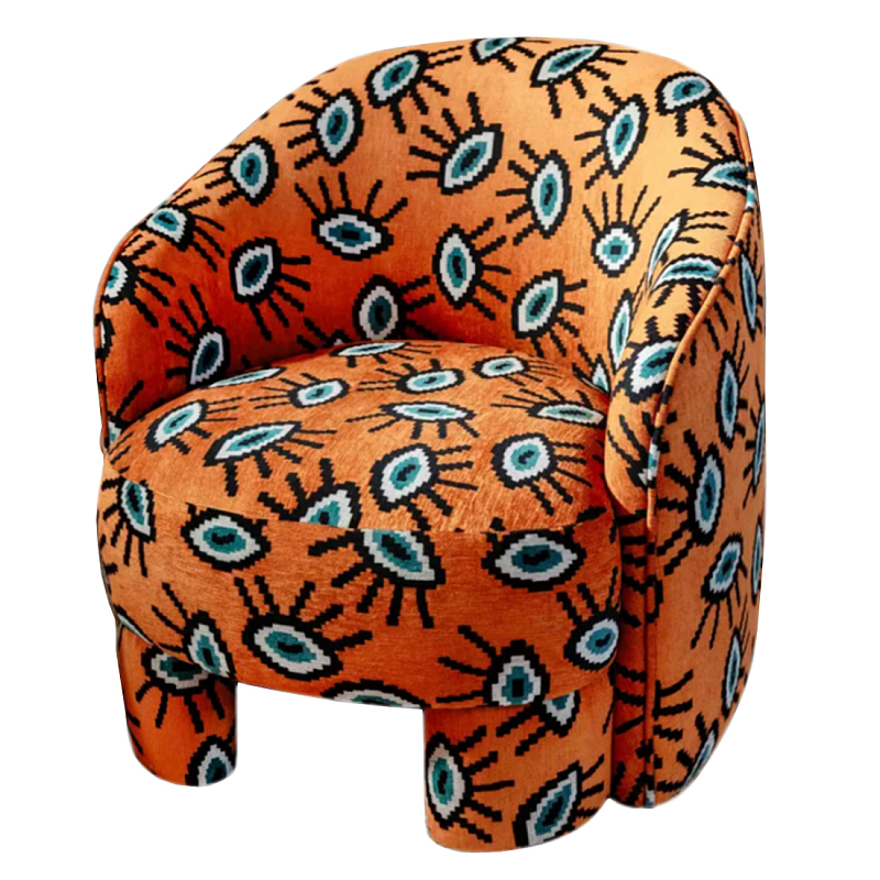 Акцентное Кресло Leela Оранжевый Орнамент Оранжевый в Орле | Loft Concept 