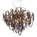 Люстра подвесная с объемной композицией из скрученных лент и металлических цепочек Atlantis Chain варинант исполнения - 1 | Loft Concept в Орле