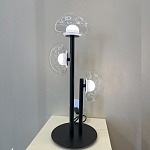 Настольная лампа с тремя прозрачными куполообразными плафонами и черным металлическим основанием Flos Wireline Lighting варинант исполнения - 6 | Loft Concept в Орле