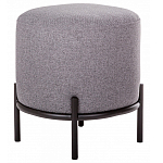 Круглый пуф на металлических ножках с обивкой из рогожки Casey Poof варинант исполнения - 1 | Loft Concept в Орле