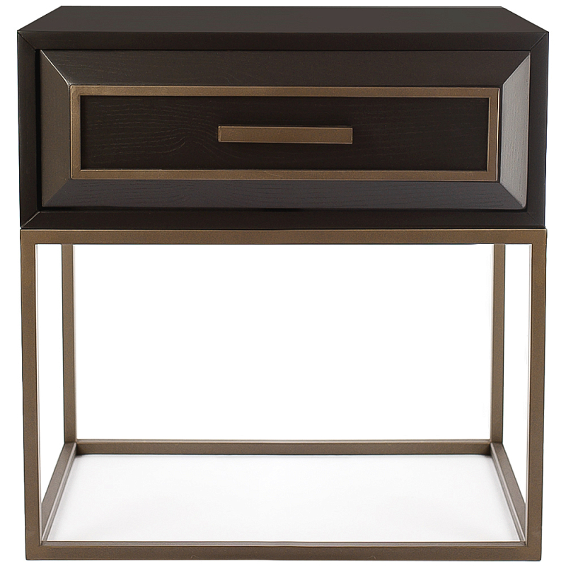 Тумба прикроватная с выдвижным ящиком Albert Nightstand Коричневый Латунь Тумба прикроватная с выдвижным ящиком Albert Nightstand Коричневый Латунь в Орле | Loft Concept