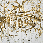 Подвесная люстра в виде ветвей деревьев золотого цвета с прозрачными подвесками-каплями 8 и 14 ламп Droplet Chandelier варинант исполнения - 6 | Loft Concept в Орле