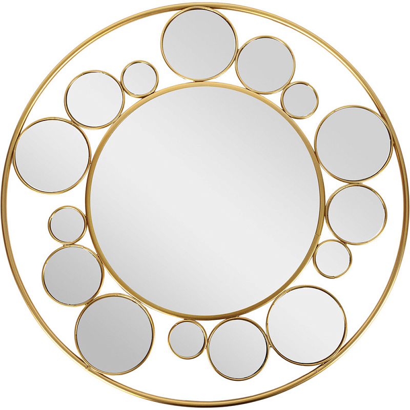 Зеркало настенное с круглыми зеркальными вставками Modern Mirror Space Золотой Зеркало Зеркало настенное с круглыми зеркальными вставками Modern Mirror Space Золотой Зеркало в Орле | Loft Concept