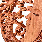 Панно из дерева дракон и луна Panel With Animals варинант исполнения - 2 | Loft Concept в Орле