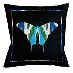 Подушка декоративная бабочка сине-зеленая Ikat Pattern варинант исполнения - 1 | Loft Concept в Орле