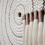 Художественный Гобелен Макраме White Disk Harmony варинант исполнения - 3 | Loft Concept в Орле