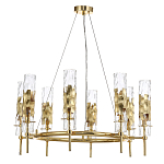 Люстра подвесная круглая с 8-ю цилиндрическими плафонами из стекла LIAISON варинант исполнения - 3 | Loft Concept в Орле