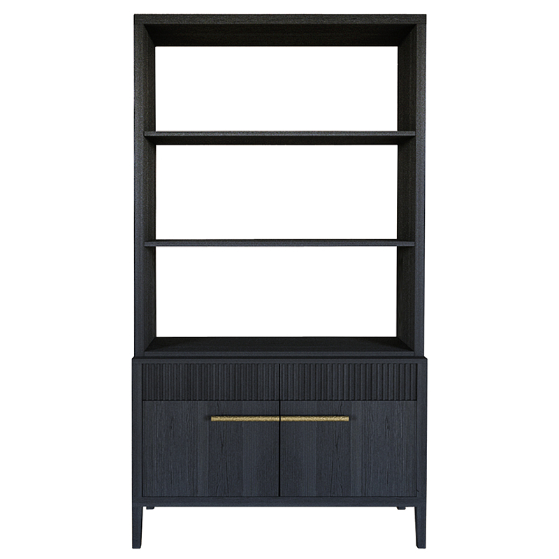 Стеллаж Primo с ящиками Черный дуб  Черный матовый в Орле | Loft Concept 