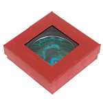 Зеркало карманное складное круглое из натурального камня Малахит с Хризоколлой в подарочной упаковке Silver Stone Mirrors варинант исполнения - 4 | Loft Concept в Орле