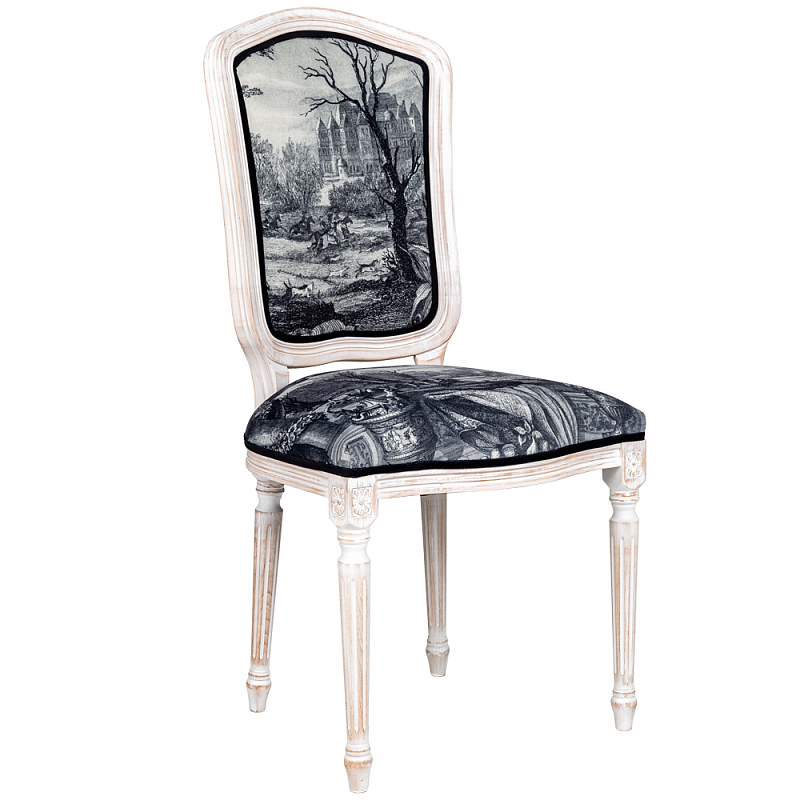 Стул Madrid Castle Stool Черно-белый Белый винтажная патина Стул Madrid Castle Stool Черно-белый Белый винтажная патина в Орле | Loft Concept