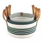 Корзина для хранения с ручками плетеная Interlacement Green  варинант исполнения - 3 | Loft Concept в Орле