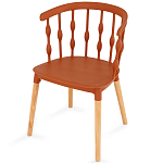 Пластиковый стул на ножках из массива бука Ferret Spiral Brown варинант исполнения - 7 | Loft Concept в Орле