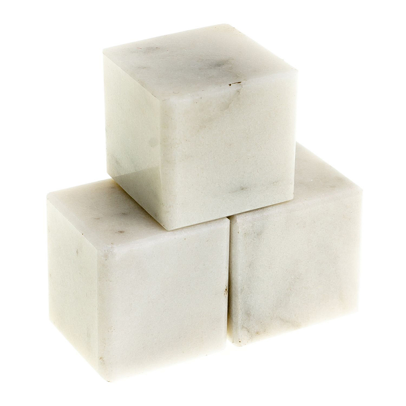Камни для охлаждения виски из белого мрамора Natural Stone Cube Белый Мрамор Bianco Камни для охлаждения виски из белого мрамора Natural Stone Cube Белый Мрамор Bianco в Орле | Loft Concept