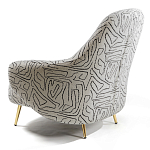 Кресло мягкое с принтом на золотистых ножках Onlooker варинант исполнения - 4 | Loft Concept в Орле