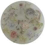 Круглый поднос из эпоксидной смолы с цветами белый Epoxy Resin Flowers Tray White варинант исполнения - 1 | Loft Concept в Орле