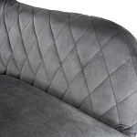 Барный стул со спинкой и подлокотниками на 4-х деревянных ножках Douglas Rhombus Серый Велюр варинант исполнения - 4 | Loft Concept в Орле