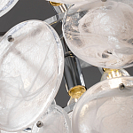 Люстра из белых стеклянных дисков на серебрянном каркасе White Glowing Reflectors варинант исполнения - 6 | Loft Concept в Орле