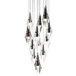 Люстра каскадная с 12-ю рельефными прозрачными плафонами Glass Pod  варинант исполнения - 1 | Loft Concept в Орле