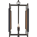 Люстра прямоугольной формы с чёрным каркасом и вставкой из плетеного материала Cage for Light варинант исполнения - 3 | Loft Concept в Орле