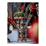 Ваза из фарфора черная с цветочной росписью и бронзовой стрекозой Spring Garden варинант исполнения - 5 | Loft Concept в Орле