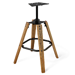 Барный стул со спинкой и подлокотниками на 4-х коричневых ножках Бежевый Велюр Ava Charm варинант исполнения - 3 | Loft Concept в Орле