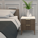 Тумба прикроватная коричневая с белой столешницей и двумя ящиками Harper Line варинант исполнения - 2 | Loft Concept в Орле