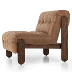 Кресло с деревянным каркасом и обивкой из кожи Medieval Furniture варинант исполнения - 1 | Loft Concept в Орле