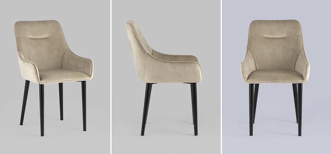 Стул Joan Chair Бежевый Велюр Стул Joan Chair Бежевый Велюр - Loft-Concept в Орле