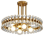 Люстра круглая золотистая с прозрачными стеклянными плафонами в форме шара Crystal Kaleidoscope варинант исполнения - 1 | Loft Concept в Орле