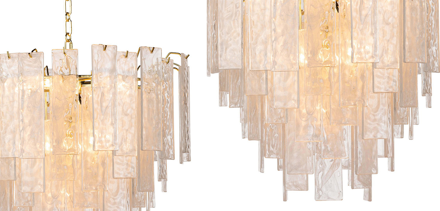 Люстра Textured Glass Chandelier Rectangular Pendants Люстра Textured Glass Chandelier Rectangular Pendants - Loft-Concept в Орле
