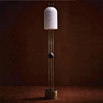 Торшер с белым фактурным абажуром и декором из черных сфер Echoes of Light варинант исполнения - 1 | Loft Concept в Орле