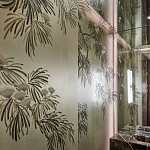 Обои ручная роспись Silk Tree Original colourway on White Metal gilded paper варинант исполнения - 2 | Loft Concept в Орле