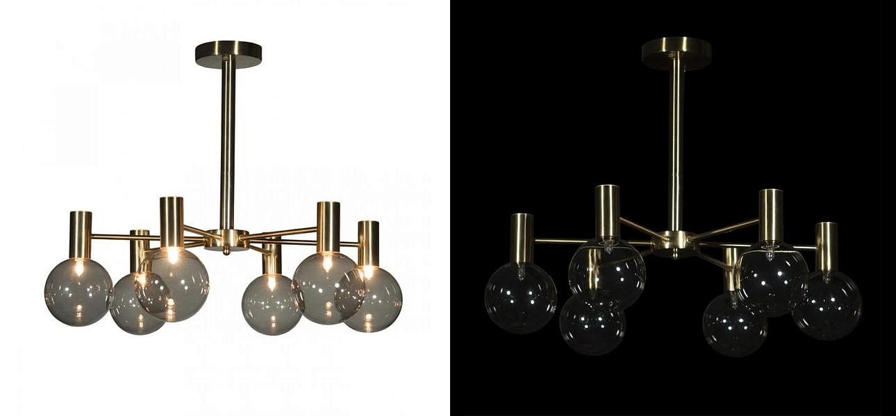 Люстра с дымчатым стеклом Smoke Glass GOLD Люстра с дымчатым стеклом Smoke Glass GOLD - Loft-Concept в Орле
