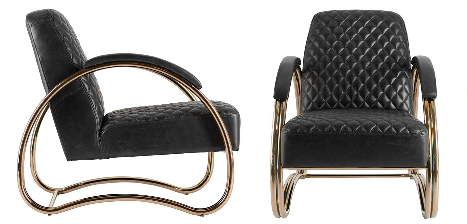 Кресло Hodges Armchair black leather Кресло Hodges Armchair black leather - Loft-Concept в Орле