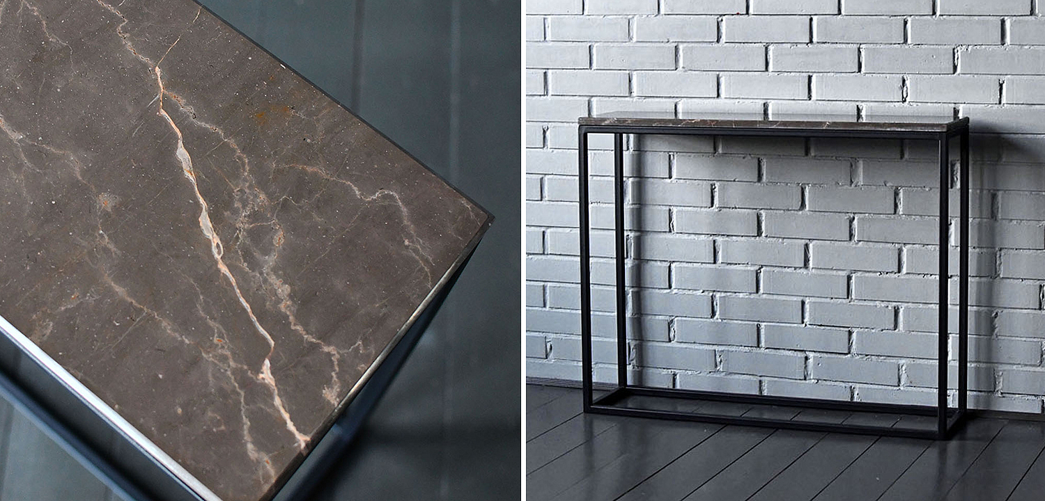 Консоль с коричневой мраморной столешницей Different Marble Brown Консоль с коричневой мраморной столешницей Different Marble Brown - Loft-Concept в Орле