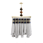 Люстра квадратная плетеная с бахромой Wicker Square Chandelier with Tassels варинант исполнения - 1 | Loft Concept в Орле