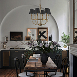 Бра с металлическим основанием бронзового цвета и 2-мя черными конусовидными абажурами Dignity варинант исполнения - 5 | Loft Concept в Орле