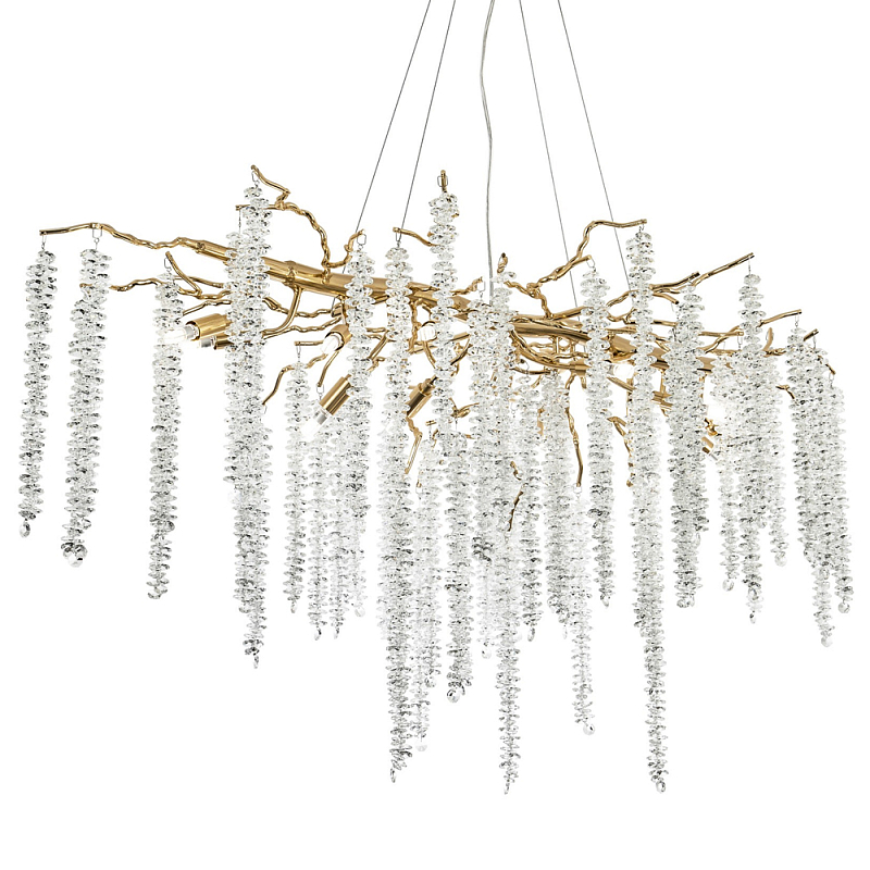 Люстра с декором в виде ветвей с хрустальными подвесками Fairytree Gold Crystal Chandelier Золотой Прозрачное Стекло Люстра с декором в виде ветвей с хрустальными подвесками Fairytree Gold Crystal Chandelier Золотой Прозрачное Стекло в Орле | Loft Concept