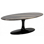 Стол журнальный овальный с столешницей из искусственного мрамора Alonso Gloss варинант исполнения - 2 | Loft Concept в Орле