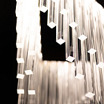 Люстра золотого цвета в форме галочки с каскадом длинных прозрачных трубок Eurofase варинант исполнения - 11 | Loft Concept в Орле