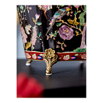 Кашпо из фарфора черная с цветочной росписью и бронзовой стрекозой Spring Garden варинант исполнения - 6 | Loft Concept в Орле