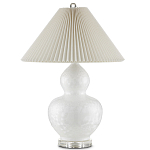 Настольная лампа фарфоровая с плиссированным конусовидным абажуром White Glaze варинант исполнения - 3 | Loft Concept в Орле