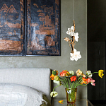 Люстра с белыми цветами на ветвистом каркасе Lure by PELLE варинант исполнения - 3 | Loft Concept в Орле