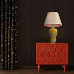 Настольная лампа желтая с изображением белых птиц Flight Among Acacia варинант исполнения - 5 | Loft Concept в Орле