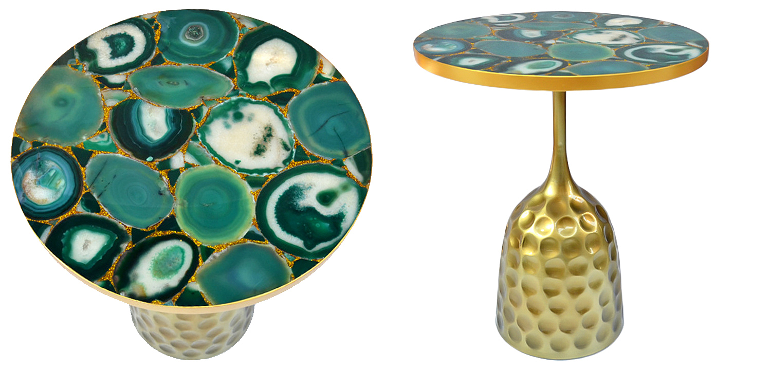 Приставной стол Cluster Surface Green Agate Side Table Приставной стол Cluster Surface Green Agate Side Table - Loft-Concept в Орле