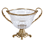 Чаша из прозрачного стекла с ручками и ободком из бронзы Eden Garden варинант исполнения - 1 | Loft Concept в Орле