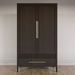 Шкаф платяной Primo с выдвижными ящиками шпон Темный орех варинант исполнения - 2 | Loft Concept в Орле