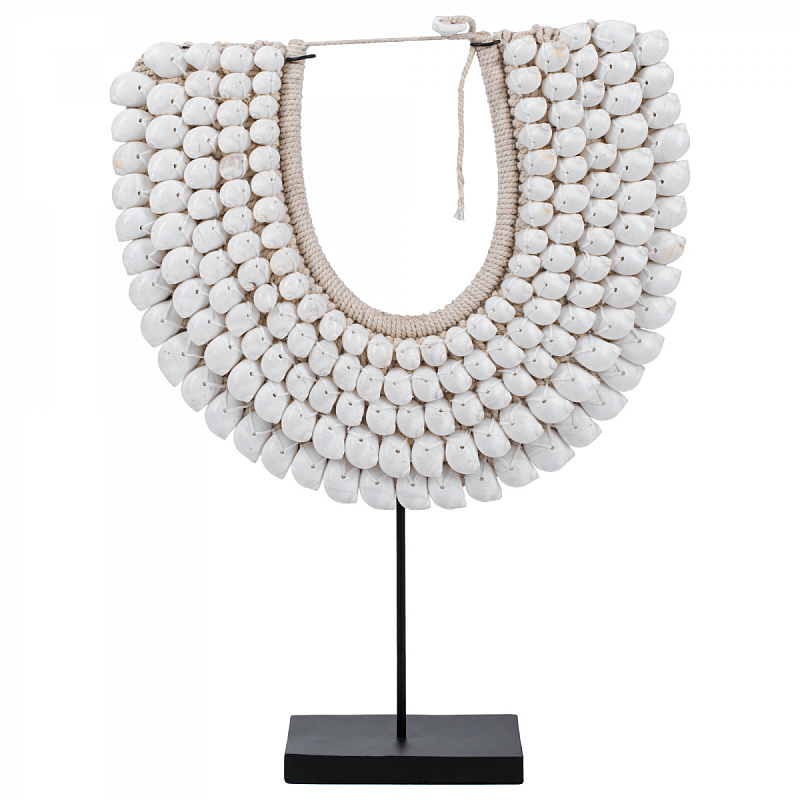 Ожерелье из ракушек на подставке Round Shell Necklace Белый Черный в Орле | Loft Concept 