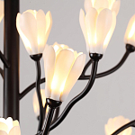 Люстра подвесная черного цвета с ветвями и белыми фарфоровыми цветами Floralis варинант исполнения - 14 | Loft Concept в Орле