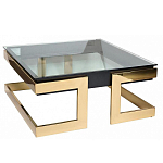 Стол журнальный квадратный с стеклянной столешницей Alonso Glass варинант исполнения - 2 | Loft Concept в Орле